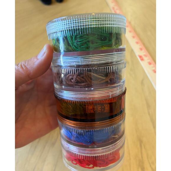 Lot DMC Embroidery Thread And Round Organizer Arts Crafts Lot Over 45 New & Used - Picture 6 of 10